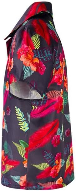 Anime Movie Luffy Cosplay Costume Shirt Hawaiian Beach T-Shirt Red Floral Button Down Short Sleeves
