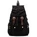 Produktbild DRF Rucksack aus Canvas im Vintage Stil mit Leder Zubehör #BG-04 (Schwarz)