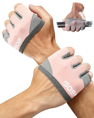 FitDA Guantes Gimnasio Hombre Mujer, Guantes Gym Transpirables y Antideslizantes – Guante Pesas para Fitness, Levantamiento de Pesas, Culturismo, Ciclismo, Ejercicio y Escalada - Rosa