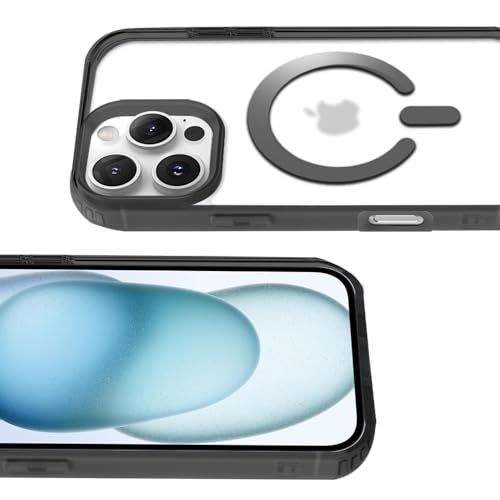 Image of KARWAN️ Hybrid Transparent iPhone 16 Pro max Back Cover Case Compatibe with Mag-Safe | Shockproof Design |Camera Protection Bump | Transparent Back Cover Case for iPhone 16 Pro max (PC, TPU | Blue