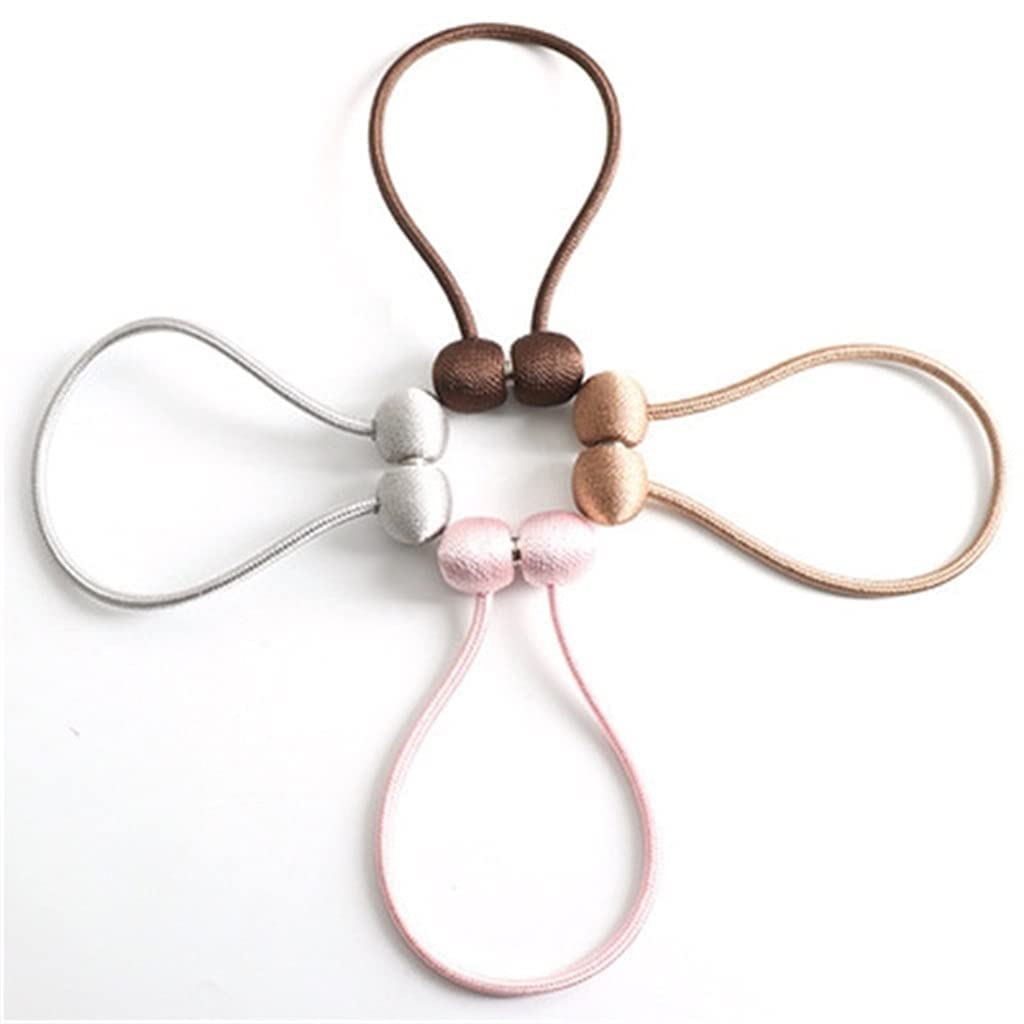 Embrasses De Rideau À Boule Magnétique, 2 Pièces, Accessoires De Corde, Supports De Dos, Clips De Boucle, Crochet, Marron (Noir)