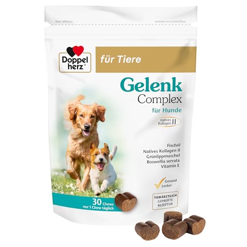 Doppelherz Gelenk Complex für Hunde – Mit essentiellen Omega-3 Fettsäuren + Vitamin E – 30 Chews