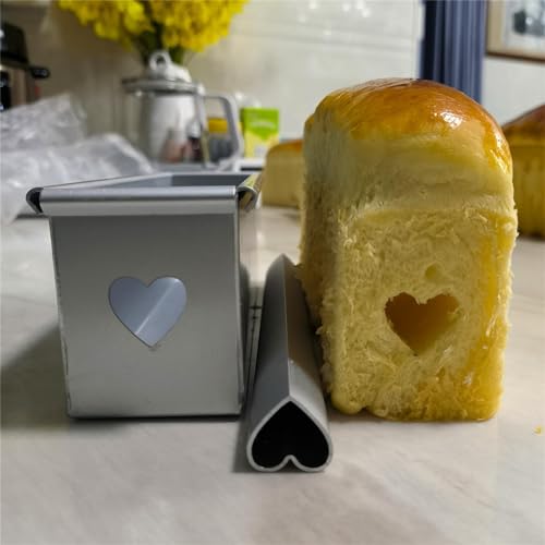 Molde antiadherente para pan tostado, 6 cm de altura, de aleación de aluminio, molde rectangular con tubo extraíble, molde de caja con orificios de ventilación, molde cuadrado para hornear tartas