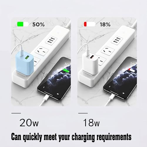 Image of 2 Pack USB C Charger Block, Dual Port Type C Wall Charger Fast Charging 20W Power Adapter Cube for iPhone 14 /14 Pro /14 Pro Max /14 Plus /13 /12 /11, XS /XR /X, iPad, Samsung, More