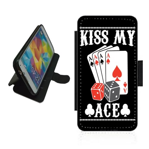 Poker Player Phone Case Wallet For Apple iPhone/For Samsung Galaxy Funny Card Game Kiss Ace...