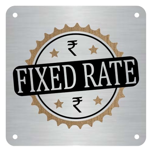 Image of Fixed Rate Sign, 8x8 Inch, Durable Steel, Dual Mount