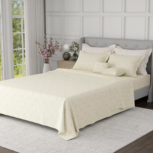 Image of BOUTIQUE LIVING Luxe Loom Blooming Dales 100% Cotton 600 TC Yellow Floral King Bedding Set
