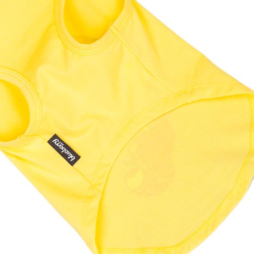 Blueberry Pet Cherry Soda Candy Cotton Dog Tank Top T Shirt in Sunshine Yellow, Back Length 14", Pack of 1 Clothes for Dogs