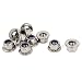 M8x1.25mm Stainless Steel Hex Flange Nylon Insert Lock Nuts 10 Pcs