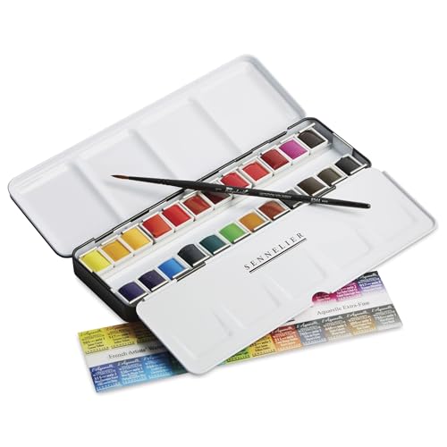SENNELIER French Artists Watercolor Metal Tin Set, Set of 24,