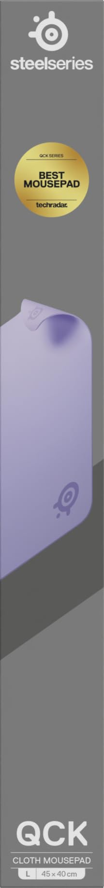SteelSeries QcK Alfombrilla Gaming Grande - Lavender - Base Antideslizante - Seguimiento y Estabilidad Top - Optimizada para sensores - 450 mm x 400 mm - FPS, MOBA, RTS, MMO