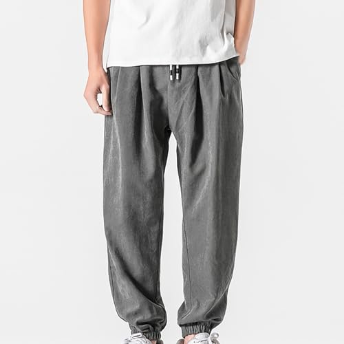 Man Pants for Men Fashion Casual Solid Stretch Waist Drawstring Trousers Outdoor Fashion Fall Baggy Joggers Sweatpant2