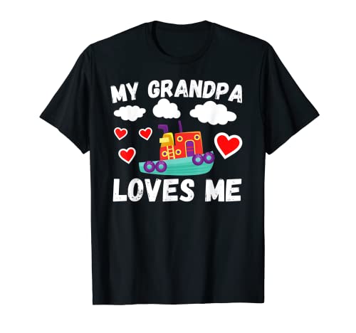 Bateau avec inscription « My Grandpa Loves Me » - Cadeau amusant pour garçon et enfant T-Shirt