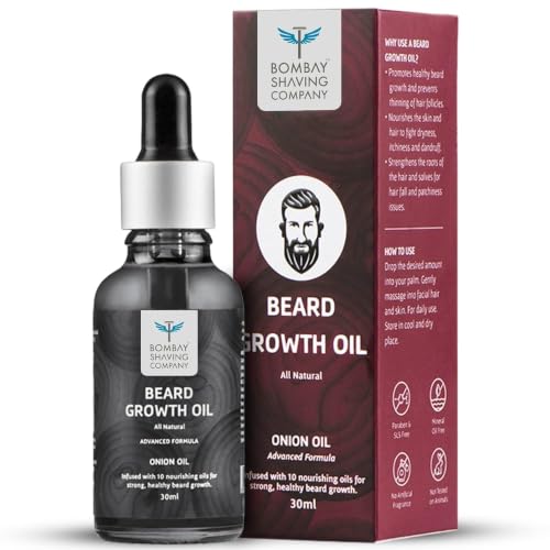 Bombay Shaving Company Beard Growth Onion Oil-10X Nourishing Oils For Stronger, Fluffier & Shinier Beard 30 ml | Made in India