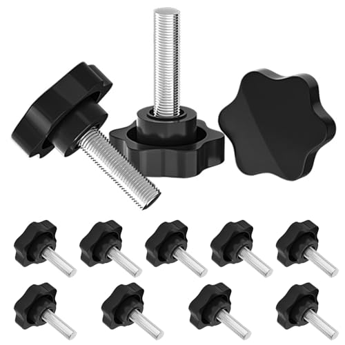 Zasjon 12 Piezas Tornillos M6 x 40mm, Tornillo de Cabeza Moleteada, Estrella Perilla de Sujeción Agarre, Tornillo de Apriete Perilla Manija Apretarse