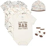 Baby Essentials Baby Boys 5 Piece Bodysuit Set (Just Like Dad 5 Piece, 3 Months)