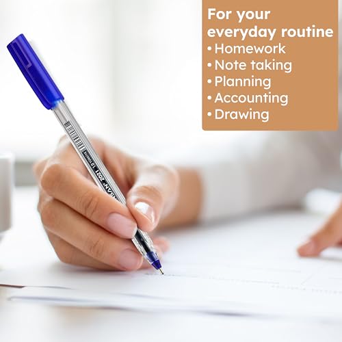 Image of PENSAN Ballpoint Pens Bulk Pack, 250-Count - (125 Black & 125 Blue) Ink Pens, 1.0mm Medium Point, Ergonomic Triangle Grip, Smooth Writing
