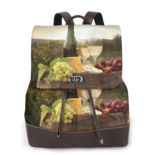 Sac à bandoulière en nylon femme imprimé vin rouge et cuir noir