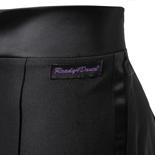 Ready4Dance Herrenhose Lateinamerikanischer Tanz Bund und Satin-Seitenstreifen | Made in Italy | Größen S-XXL | Ideal für Wettkampf, Training, Salsa, Cha Cha und Samba,XXL