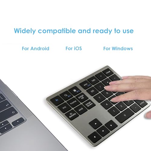 Teclado de números pequeños mecánico e inalámbrico de 35 teclas para una escritura silenciosa en PC 7