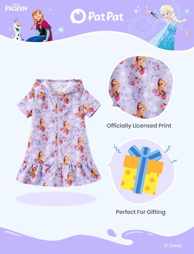 Image of Disney Princess Frozen Stitch Marvel Minnie Girl Swim Cover Up Terry Cloth Swimsuit Coverup Zip-up Bathing Suit Wrap Hooded