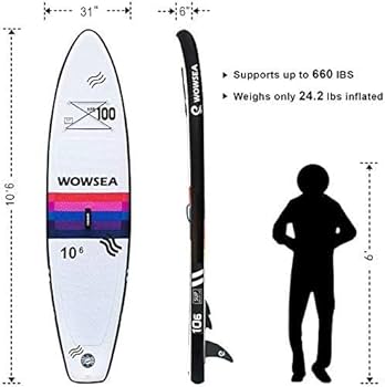 Amazon | WOWSEA Rainbow R1 空気注入式パドルボード 丈夫で安定した