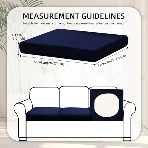 8Pcs Stretch Patio Cushion Covers,Outdoor Couch Covers Replacement,Outdoor Couch & Sofa Slipcovers,for Patio Furniture Cushion Covers,Washable Reusable urniture Protector (Navy Blue,Cover Only)