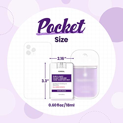 Kundal Mini Hand Sanitizer Spray Bulk, Pocket Sanitizer With 70% Of Alcohol | Set Of 5 Herb Mint(5Ea X 0.6Oz) #TOP4