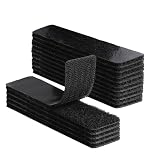 noot products 20 Sets 1x4 Inch Hook and Loop Fastener Strips with Adhesive Heavy Duty Double Sided Sticky for Outdoor, Fabric, Picture Hanging, Wall Mounting Tape, Black