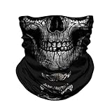 JOEYOUNG Skull Face Mask - UV Sun Mask Dust Wind Neck Gaiter, Half Face Mask for Motorcycle Riding Skeleton Bandana, Seamless Headwear Tube Mask for Fishing Hunting Cycling Men Women