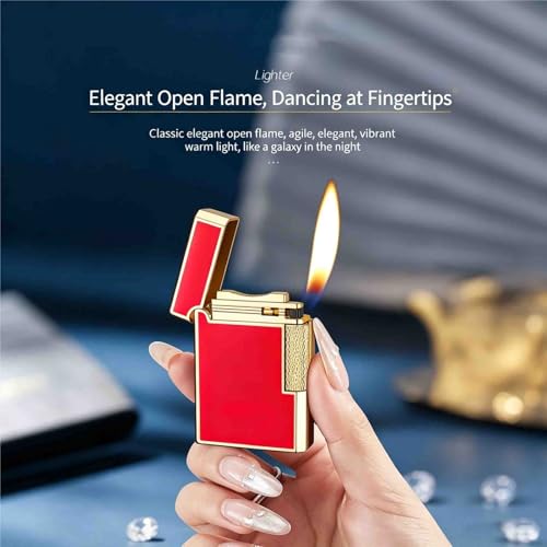 Encendedor metálico recargable con llama ajustable miniatura 2