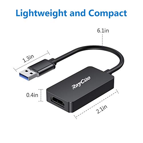 USB to HDMI, USB 3.0 Adapter with HD 1080P, Video Audio Graphics Converter for Multiple Monitor, Support Windows XP/7/8/10 【 NO MAC/Linux/Vista/Chrome/Firestick】