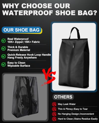 Julai Waterproof Shoe Bags for Travel, Organizer for Soccer Cleat Golf Gym - image 6
