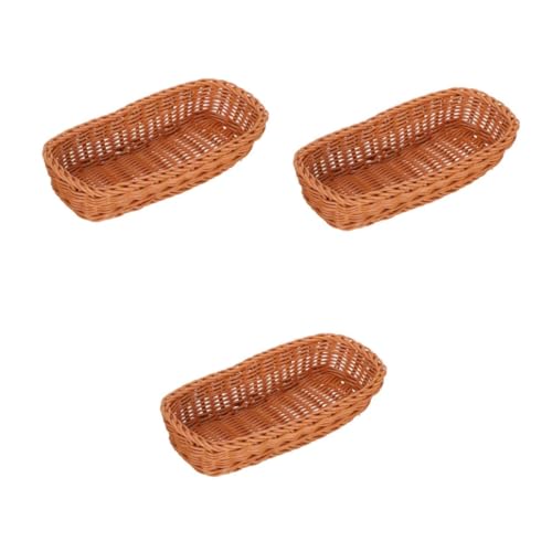 Amosfun Cesta De Almacenamiento De Cubiertos De 3 Piezas Cesta De Mimbre para Cubiertos Organizador Rectangular Cesta para Palillos Soporte para Utensilios De Mimbre Soporte para