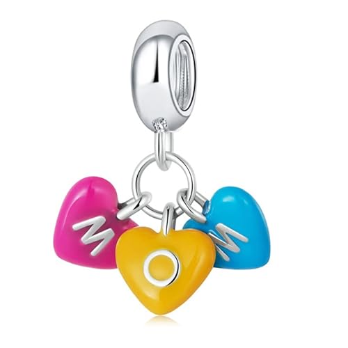 Pulseira Love Mãe Banhado à Prata 925 com 3 berloques - Modelo Pandora - cabe pulseira de Berloques