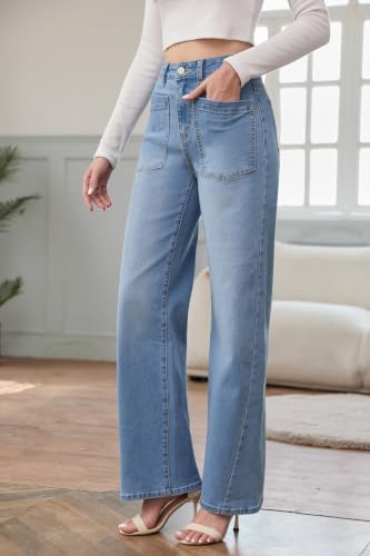 RICHSTORY Barrel Jeans for Women High Waisted Denim Pants Light Blue Size 8 — view 4