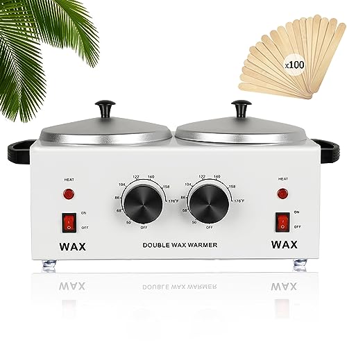 Double Waxing Machine|Double Wax Pot Warmer|Body Waxing Warmer Quick Heat|Adjustable Temp 0-176℉|Double Wax Warmer For Whole Body Salon Double Wax Warmer #TOP5