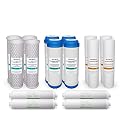 (16 Pack) Max Water Replacement Filter Set for Standard 5 Stage Reverse Osmosis Water filter System Filters - 6 Month - 10 inch Standard Size Water Filters Sediment, GAC, CTO, Inline