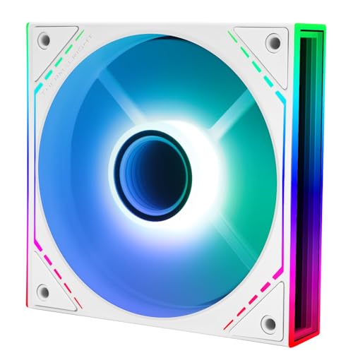 Thermalright TL-M12RW-S 120mm ARGB CPU Fan, with 1500RPM Speed, Quiet 4pin PWM PC Inverted Fan, for S-FDB Bearing CPU Cooler,ARGB Light Effect with Infinite Mirrors on Both Sides