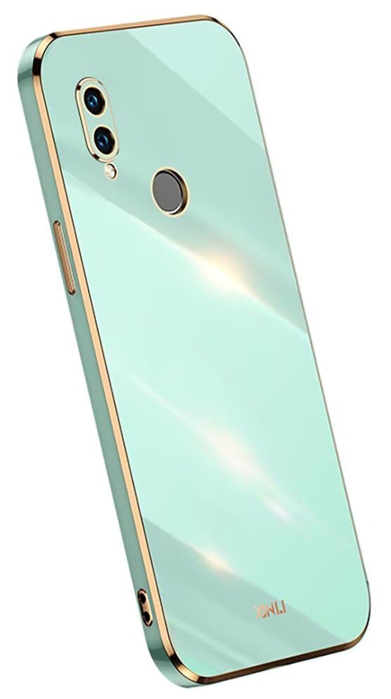 Topme Funda de Silicona para Huawei Y7 2019 / Y7 Pro 2019 / Y7 Prime 2019 / Y7S (6.26' Inches), [ Carcasa Case de Teléfono Estilo Borde Dorado] - Verde