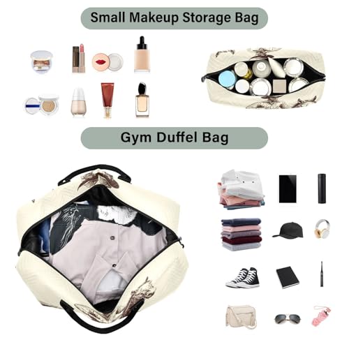 Western Cowboy Travel Duffel Bag Large Capacity Weekender Bag with Toiletry Bag Detachable Shoulder Strap Travel Tote Bag for Women4