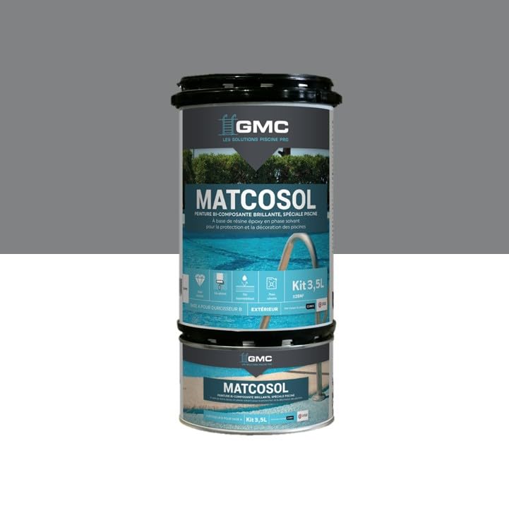 comus GMC MATCOSOL PISCINE GRIS 3,5L - Peinture piscine grande résistance au chlore