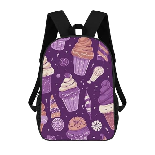 Purple Ice Cream Bookbag - Ultra Lightweight Portable Backpack Work Travel Backpack for Men Women Fits 16 Inch Notebook