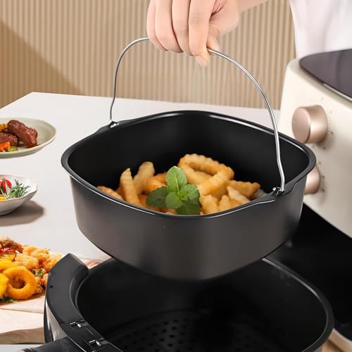 Tissting Kuchen Fass, Luftfritteuse Zubehör Antihaft Kuchen Ron Eisen Heißluftfritteuse Fritteuse Kuchen Backform Kuchenfass Air Fryer Zubehör Wiederverwendbar für HD9925 HD9860 HD9905 01(18cm)(18cm) – Bild 4