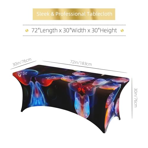Nappe extensible élasthanne 1,8m imprimé méduses colorées - 7