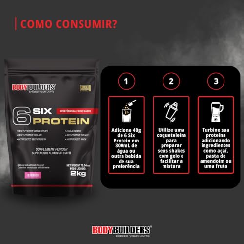 6 Six Protein Morango 2kg – Bodybuilders