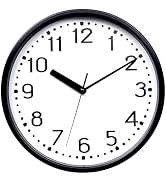 Easy-to-Read 11 Inch Wall Clock Black Silent, Non-Ticking