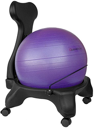 Isokinetics Inc. Balance Exercise Ball Chair - Purple 52cm Ball - Standard Height Frame - Office Size 60mm/2.5