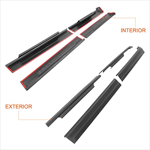 image for PM PERFORMOTOR 4-Piece Set Rocker Panel Sill Plate Cover Compatible wi