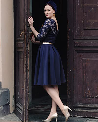 Miusol Women's Vintage Floral Lace 2/3 Sleeve Bridesmaid Cocktail Party Dress4